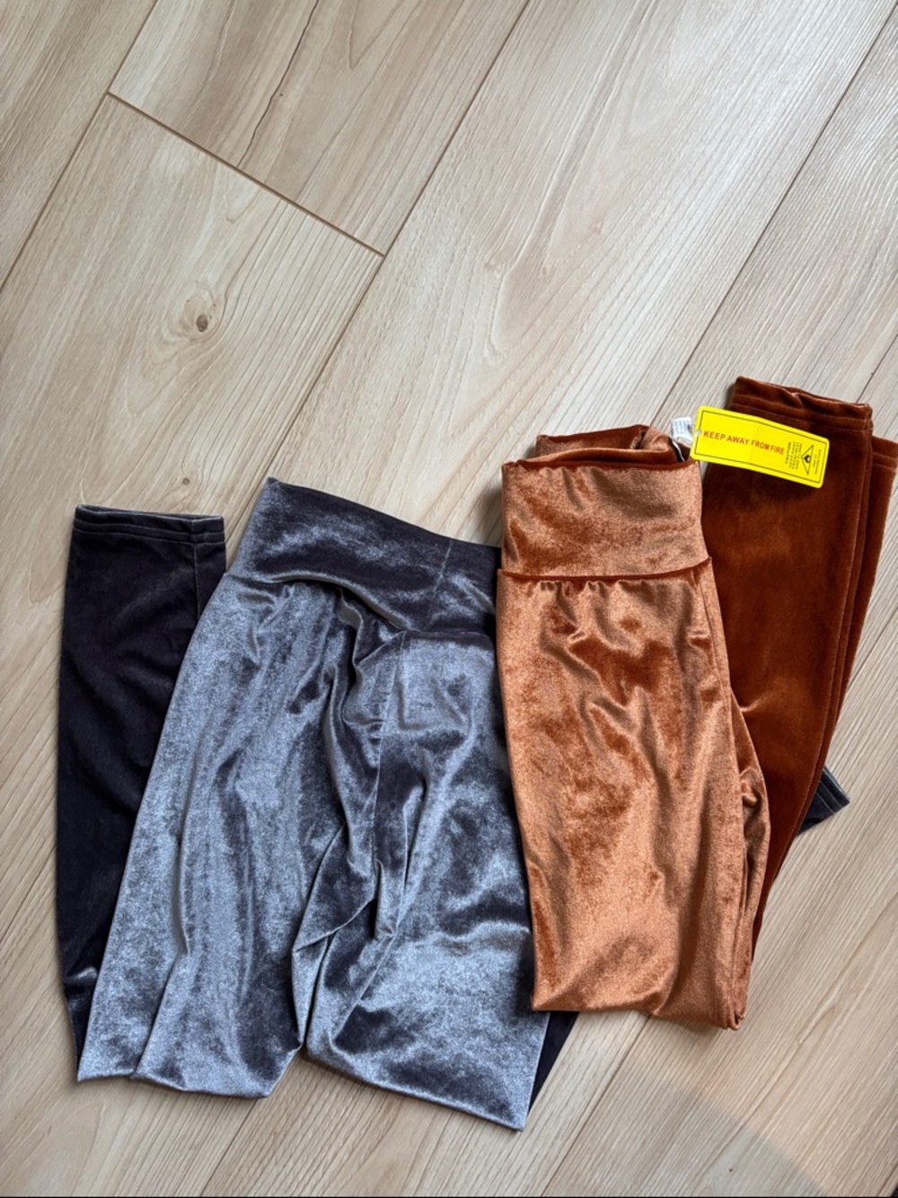 Kids Velvet Leggings - silver and copper